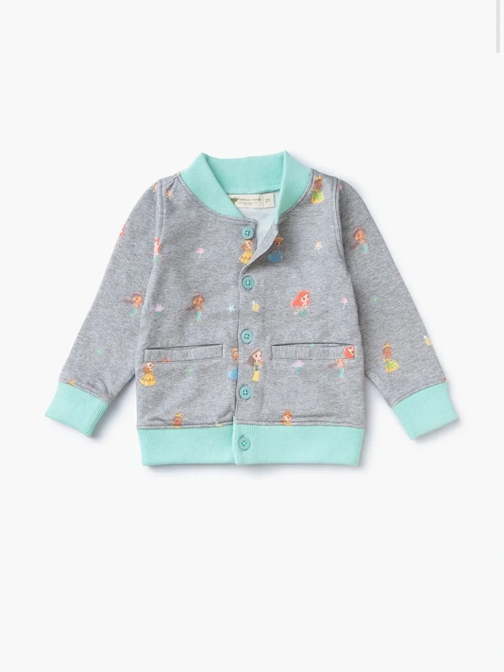 Monica + Andy Disney Princess Bomber Jacket 6-12M Organic Cotton NWT